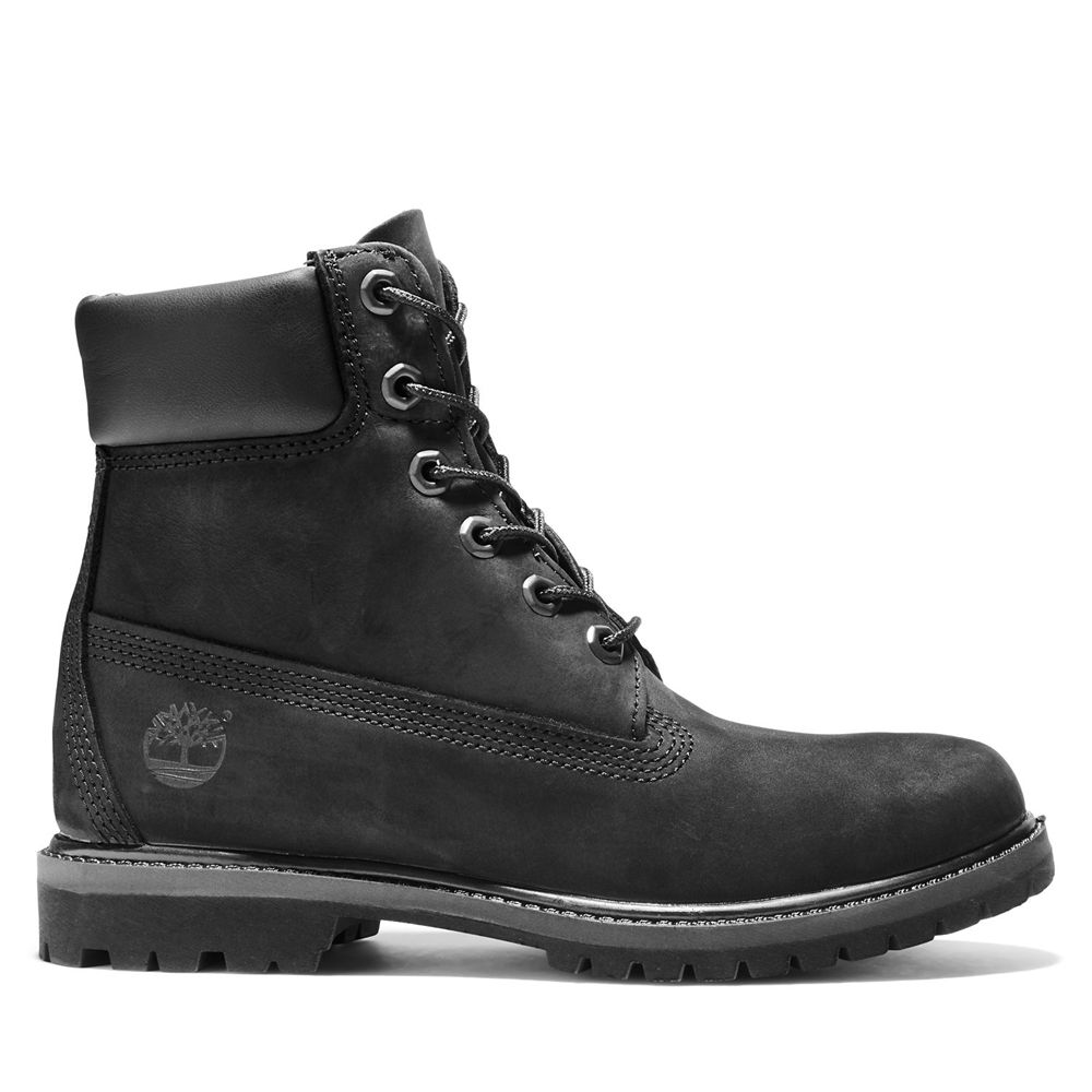 Timberland Womens 6-Inch Boots Premium Waterproof - Black - India UY2367594